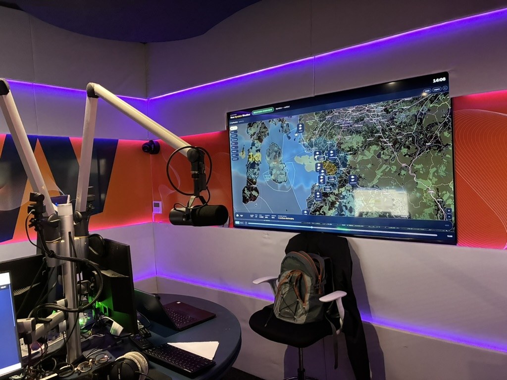 Now Ayrshire Weather — live map wall in the studio